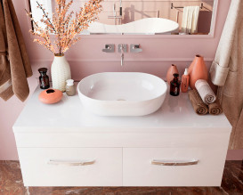 Тумба Snail Венера с раковиной Персия 120х55 см крашенный МДФ/литьевой мрамор белый 1200KM175