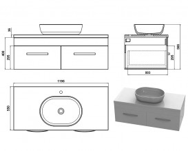 Тумба Snail Венера с раковиной Персия 120х55 см крашенный МДФ/литьевой мрамор белый 1200KM175
