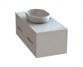 Тумба Snail Венера с раковиной Персия 120х55 см крашенный МДФ/литьевой мрамор белый 1200KM175