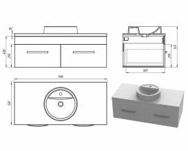 Тумба Snail Венера з мушлею Рондо 120х55 см фарбований МДФ/ливарний мармур білий 1200KM149