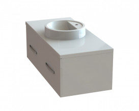 Тумба Snail Венера з мушлею Рондо 120х55 см фарбований МДФ/ливарний мармур білий 1200KM149