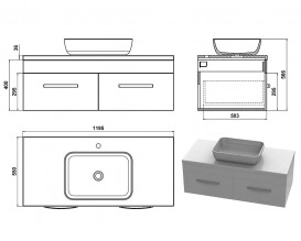 Тумба Snail Венера с раковиной Тифани 120х55 см крашенный МДФ/литьевой мрамор белый 1200KM176