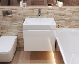 Тумба Snail Виола с раковиной Гранд 60х41,5 см крашенный МДФ/литьевой мрамор белый 6001КМ148