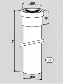Подовжувач 1000 мм Ø80 Bosch AZB 611 7719001526