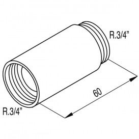 Удлинитель для адаптера для смесителя Tres настенный хром 9134872