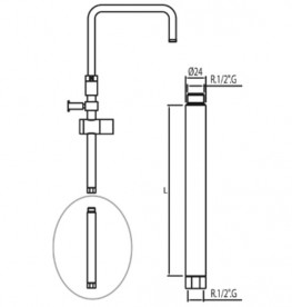 Удлинитель для душевой штанги Tres 30 см хром 918119503