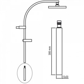 Удлинитель для душевой штанги Tres 30 см черный матовый 910691403NM