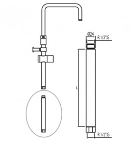 Подовжувач для душової штанги Tres 65 см хром 18119502