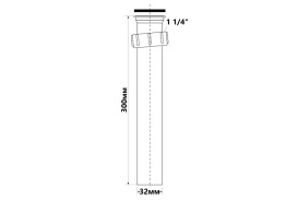 Подовжувач для сифона для раковини McAlpine 30 см 1¼ х 32 мм поліпропілен білий AS7N-30