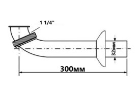 Подовжувач для сифона для раковини McAlpine кутовий 1¼ х 32 мм латунь хром RS11
