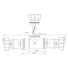 Подовжувач McAlpine із зворотним клапаном 40 мм поліпропілен білий T28M-NRV-40