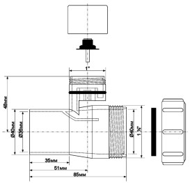 Удлинитель с аэрационным клапаном McAlpine d40 мм полипропилен V1ABSV-40-PL-WH
