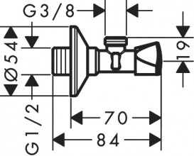 Кутовий кран Hansgrohe Axor G 3/8 