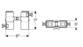 Кутовий з'єднувальний елемент Geberit GIS сталь 461.804.00.1