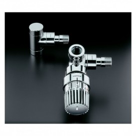 Угловой трехосевой термостатический вентиль Oventrop Е правое подключение хром 1163453