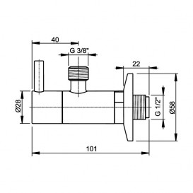 Кутовий вентиль AlcaPlast з фільтром 1/2 