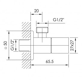 Кутовий вентиль чверть обороту Imprese Grafiky G1 / 2-G1 / 2 ZMK041807001