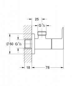 Угловой вентиль Grohe BauEdge 1/2″ хром 22009000