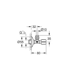 Угловой вентиль Grohe графит темный матовый 22037AL0