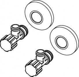 Угловые вентили TECE TECEone 1/2”х3/8” с настенными розетками хром 9820464