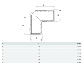 Угольник 90° Viega 1611 R¾ латунь хромированная 131586