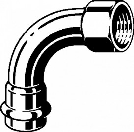 Угольник переходной 90° Viega Prestabo 1114.5 18хRp1/2 нелегированная сталь 601317