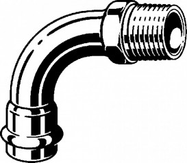 Угольник переходной 90° Viega Sanpress Inox G 0214 с SC‑Contur 54хR2 нержавеющая сталь 486365