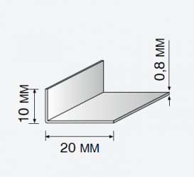 Куточок ПВХ Salag 10х20 мм палітра на вибір 2121xx