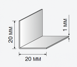 Куточок ПВХ Salag 20х20 мм палітра на вибір 2231xx