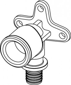 Куточок з настінним кріпленням Tece TECEflex з внутрішнім різьбленням 25x3 / 4 бронза 708613