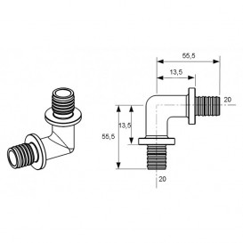 Куточок з'єднувальний 90 ° TECE TECEflex 20 (18) х20 (18) PPSU 737020