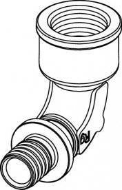 Уголок соединительный 90° TECE TECEflex внутренняя резьба 20 х 1/2 бронза 708102