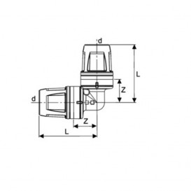 Куточок з'єднувальний 90 ° Tece TECElogo 63 мм PPSU 8710763