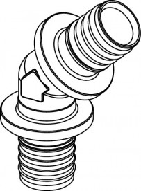 Куточок з'єднувальний TECE TECEflex 45 ° Ø 25х25 мм бронза 767125