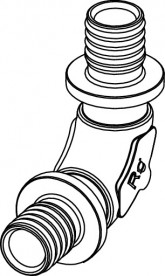 Уголок соединительный Tece TECEflex закругленный 90° 40x40 бронза 707340