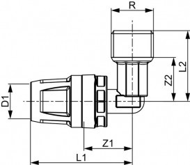 Уголок соединительный TECE TECElogo-Push с ниппелем 32xR 1'' бронза/кремниевая бронза 8713307