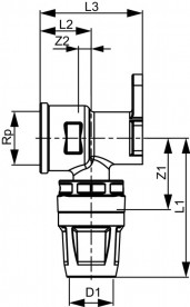 Куточок TECE TECElogo-Push з настінним кріпленням 20xRp 1/2'' бронза/кремнієва бронза 8723004