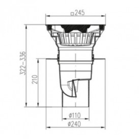Уличный трап MCH с вертикальным сливом D 110 решетка чугун чёрный 731 Sz