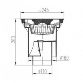 Вуличний трап MCH з вертикальним зливом D 110 решітка чавун чорний 328