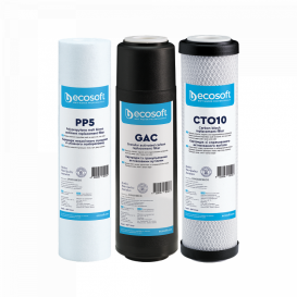 Улучшенный комплект картриджей Ecosoft 1-2-3 для фильтра обратного осмоса CHV3ECO