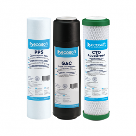Улучшенный комплект картриджей Ecosoft 1-2-3 для фильтров обратного осмоса с функцией экономии воды CHV3ECOAGR