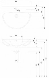Раковина для ванной подвесная KOLO Nova Pro 65 белая M31165000