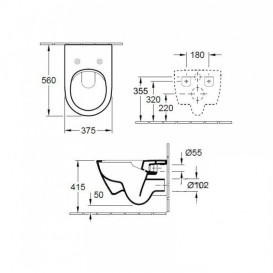 Унітаз безободковий, підвісний Villeroy & Boch Verity Design з сидінням SoftClose - 5643НR01