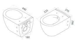 Унитаз-биде подвесной Аквародос City 37х52,5 см безободковый с сиденьем Bella Soft-Close фарфор белый АР000040668