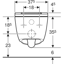 Унитаз-биде подвесной Geberit AquaClean Sela Square 37,5х57 см с крышкой KeraTect белый/глянцевый хром 146.250.21.1
