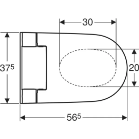 Унитаз-биде подвесной Geberit AquaClean Alba 37,5х56,5 см TurboFlush с крышкой KeraTect белый 146.350.01.1