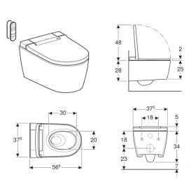 Унітаз-біде підвісний Geberit AquaClean Sela білий 146.220.11.1
