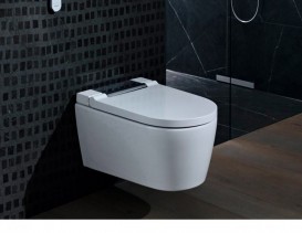 Унітаз-біде підвісний Geberit AquaClean Sela білий вставка хром глянсовий 146.220.21.1