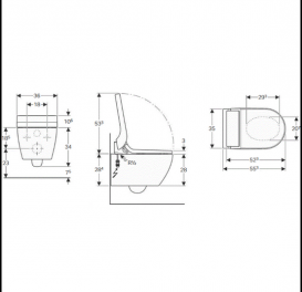 Унитаз-биде подвесной Geberit AquaClean Tuma Comfort белый/стекло чёрное 146.290.SJ.1
