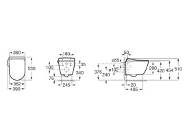 Унитаз-биде подвесной Roca Ona In-Wash 39х53 см сантехническая керамика белый A80315FS01
